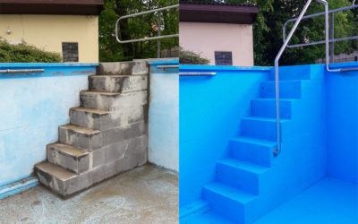 Neue Treppe in das Schwimmerbecken